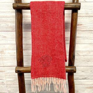 Versace herringbone wool fringe scarf with Medusa head